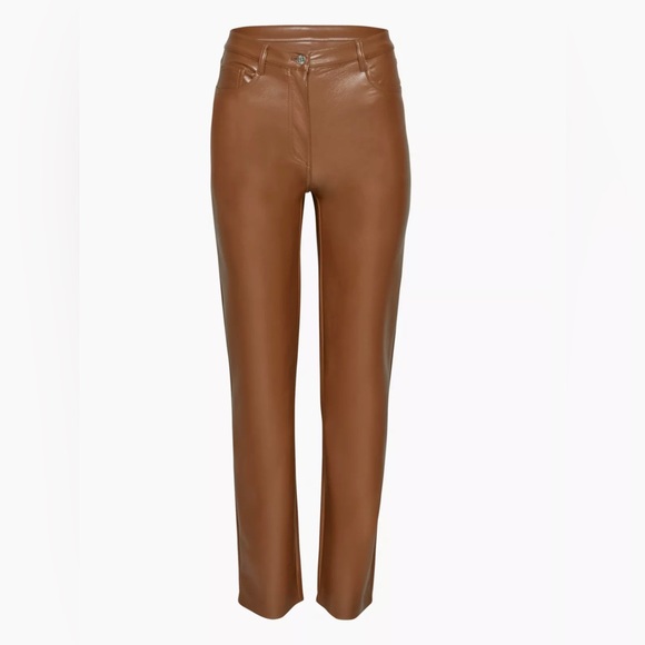NWT Aritzia Melina High Waisted Leather Pants - Picture 1 of 8
